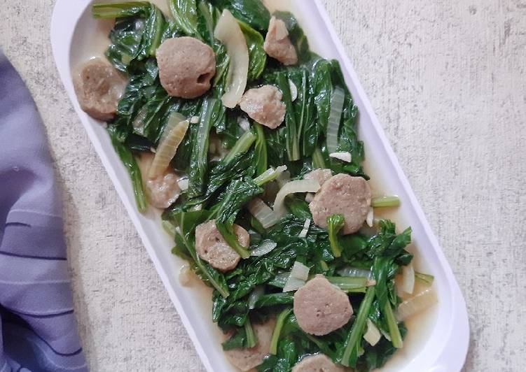 Resep Ca Sawi Bakso, Enak