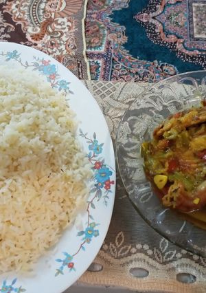 عکسی از دستور پلو مرغ