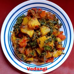 A picture of Methi Aloo (No Onion & No Garlic).