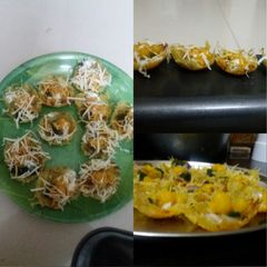 A picture of Potato roasties paniyaram chaat.
