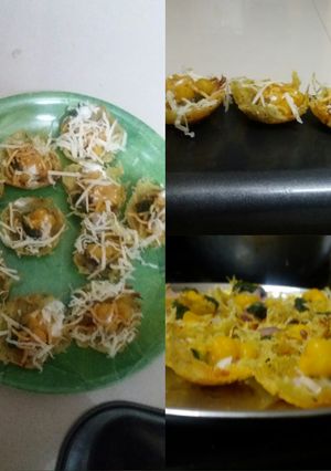 A picture of Potato roasties paniyaram chaat.