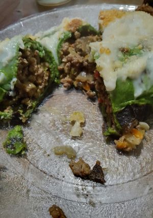 Una foto de Canelones de carne y panqueques de espinaca