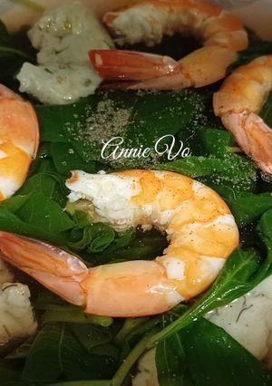 Hình của món Canh rau dền nấu tôm và chả cá.