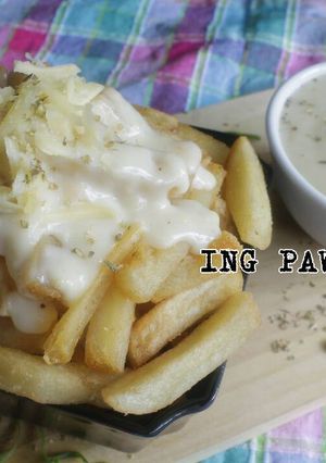 Foto resep French fries with chessy sauce