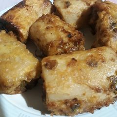 Fried khatey lotus root A picture of Fried khatey lotus root.