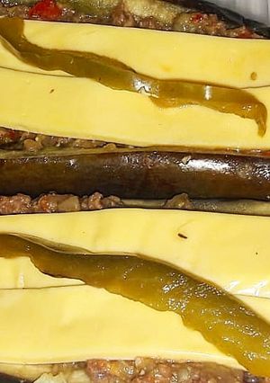 Una foto de Berenjenas rellenas de carne