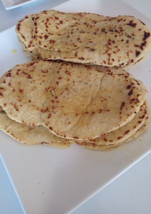 A picture of Naan bread.