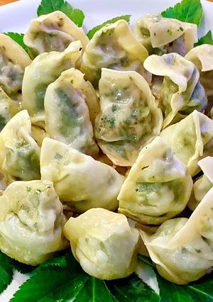 A picture of Angelic Ashitaba Dumplings.