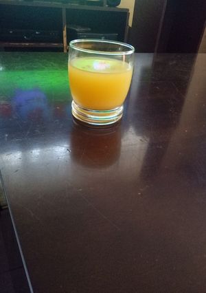 A picture of Pineapple juice #theme challenge.