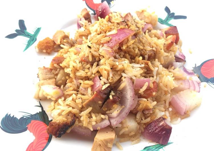 Recipe of Super Quick Homemade Fried Rice With Roasted Pork And Onion