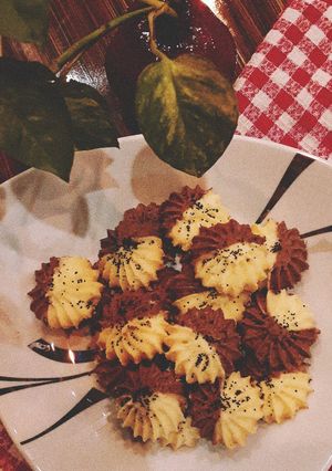 عکسی از دستور شیرینی بهشتی دو رنگ