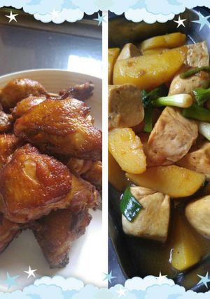 Foto resep Ayam bacem plus kentang dan tahu