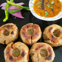 Sprouted Wheat and Sattu Baati A picture of Sprouted Wheat and Sattu Baati.