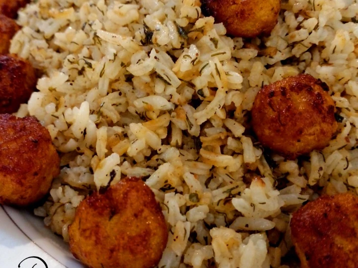 Easy Steps to Make Recipe Sabzi polo and kufte rize 💯 Rice and vegetables and meatballs that is Delicious, Really Delicious}