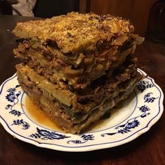 A picture of California Farm Venison Eggplant Moussaka.