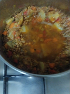 Una foto de Lentejas de Bote con verduras