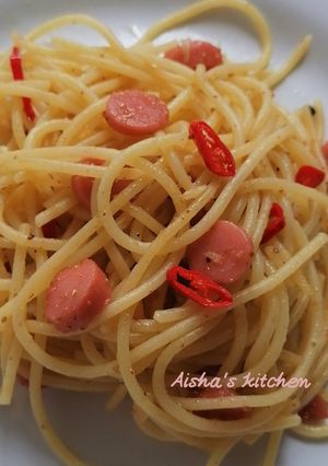 Foto resep Spaghetti aglio olio simple🍝