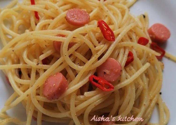 Resep Spaghetti aglio olio simple🍝 yang Lezat