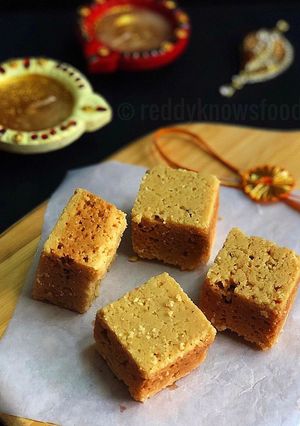 A picture of Ghee Mysore Pak.