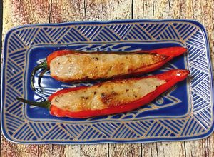 Hình của món Ớt Nhồi Chả Cá Thác Lác.