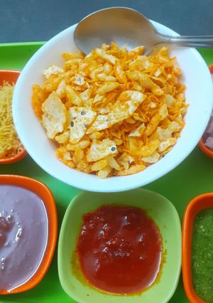 A picture of Chavanu Bhel / Namkeen Bhel - A DIY Snack Counter At Home For Diwali Guests, No Fire Recipe.