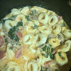 A picture of Tortellini soup.