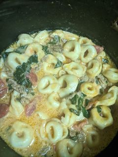 A picture of Tortellini soup.