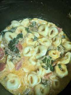 A picture of Tortellini soup.