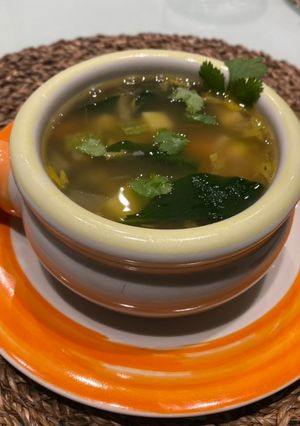 Una foto de Sopa de verduras con camote