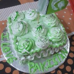 A picture of Pakistan day cake.