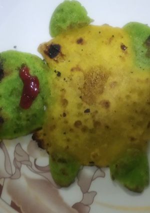 A picture of Teddy pan cake.