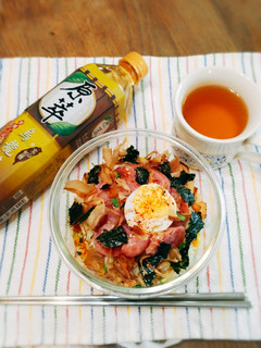 簡單上手香腸茶泡飯(消滅剩菜、剩飯) 的食譜成品照片
