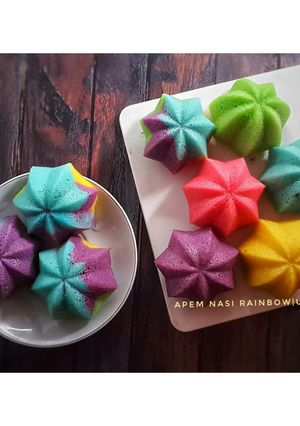 Foto resep Apem Nasi Rainbow