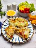 Baked Chicken with Mushrooms, Spinach & Red Bell Pepper