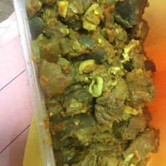 Peppered goat meat A picture of Peppered goat meat.