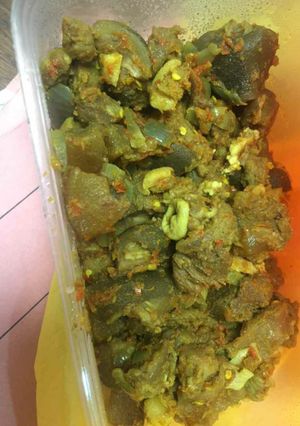 A picture of Peppered goat meat.