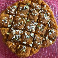 A picture of Homemade Besan chikki.