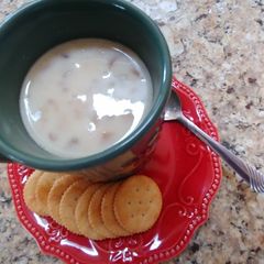 A picture of Homemade Cream of Chicken & Mushroom Soup.