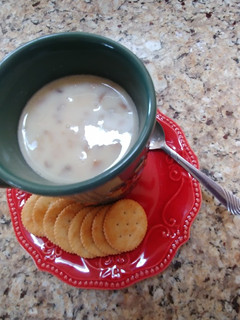 A picture of Homemade Cream of Chicken & Mushroom Soup.