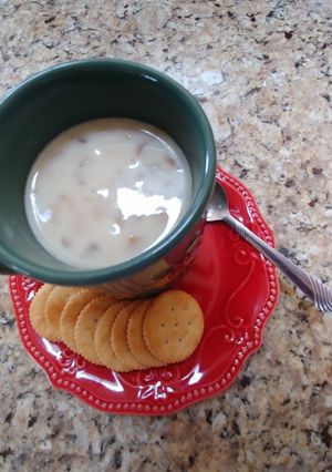 A picture of Homemade Cream of Chicken & Mushroom Soup.