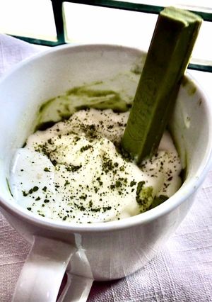 A picture of Matcha mug cake! 🍵 🌿🌱.