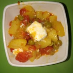 Potato, peas and paneer veg A picture of Potato, peas and paneer veg.