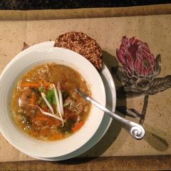 Winter Beef and veggie soup A picture of Winter Beef and veggie soup.