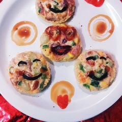 A picture of Open Sweet Salad Smiley Sandwiches.