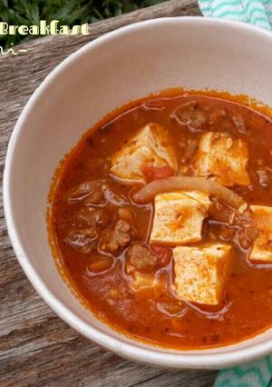 Foto resep Menu Diet GM hari ke 5, Soup tomat daging cincang tahu (sarapan)