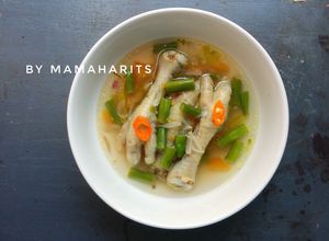 Foto resep Asem asem ceker ayam buncis (kuah pedas segar)