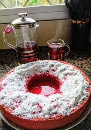 Una foto de Torta de remolacha y coco rallado 🫜