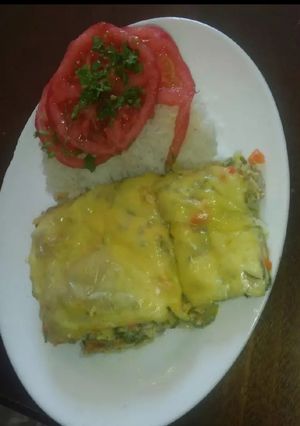 Una foto de Pastel de zapallo Italiano con arroz y tomate (4 a 6 personas)