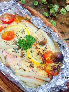 鹽漬檸檬香烤鮭魚 的食譜成品照片