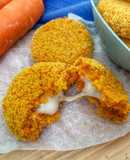 Medaglioni di carote con cuore filante, senza glutine, cotti in Airfryer